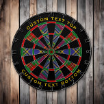 Tabla Dardos Clan MacBeth Tartan Dart Board<br><div class="desc">Clan MacBeth tradicional tartan com cores modernas. Um padrão perfeito. Duas áreas de texto personalizadas no anel externo.</div>
