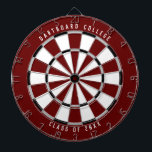 Tabla Dardos Classe Personalizada da Faculdade de 20XX | Vermel<br><div class="desc">Personalize isso com seu próprio texto e cores! O exemplo mostrado tem o texto superior "Dartboard College" e o texto inferior "Class of 20XX" com uma paleta de cor vermelha escura, cinza preta e branca. Isto faz um presente de excelente para estudantes universitários ou um presente de formatura para um...</div>