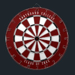 Tabla Dardos Classe Personalizada da Faculdade de 20XX | Vermel<br><div class="desc">Personalize isso com seu próprio texto e cores! O exemplo mostrado tem o texto superior "Dartboard College" e o texto inferior "Class of 20XX" com uma paleta de cor vermelha escura, cinza preta e branca. Isto faz um presente de excelente para estudantes universitários ou um presente de formatura para um...</div>
