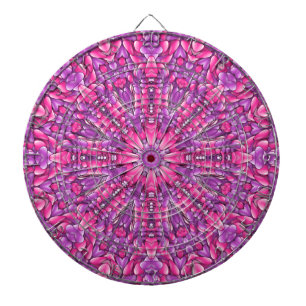 Tabla Dardos Coleidoscópio Fractal, Rosa e Púrpura,
