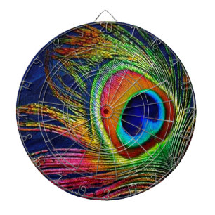 Tabla Dardos Colorida Peacock Feather Impressão
