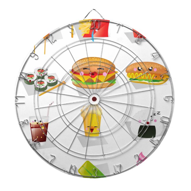 Tabla Dardos comida rápida kawaii (Frente)