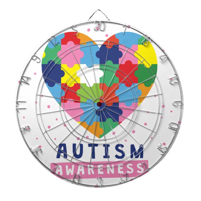 Tabla Dardos consciência rosa sobre autismo (Frente)