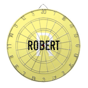 Tabla Dardos Conselho dart do nome do monograma amarelo moderno