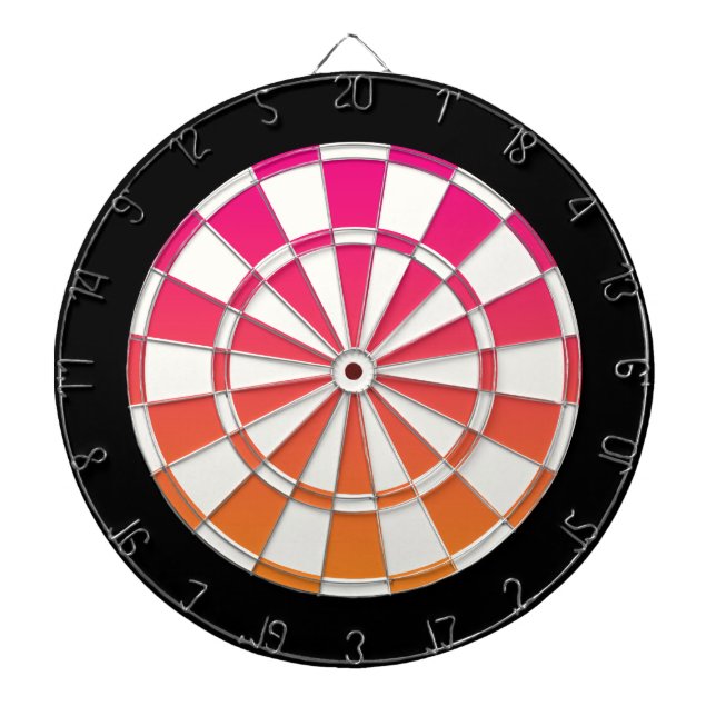Tabla Dardos Cor - de-rosa, preto e branco (Frente)