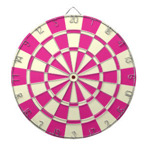 Tabla Dardos Cor Rosa Vibrante e Bege Creme