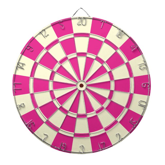 Tabla Dardos Cor Rosa Vibrante e Bege Creme (Frente)