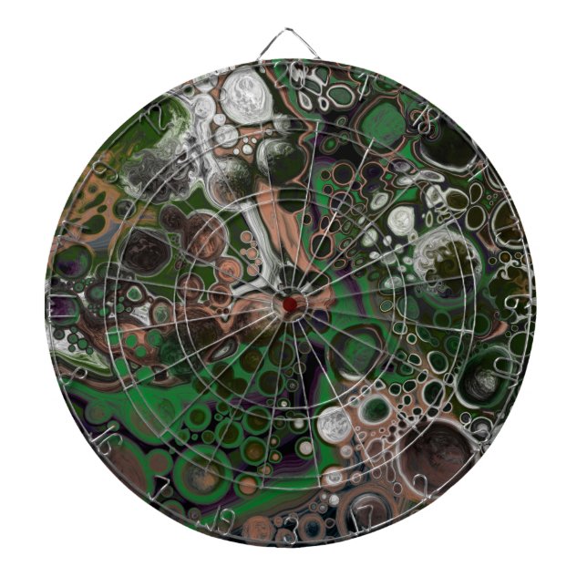 Tabla Dardos Cores de Natureza Castanho, Verde, Preto e Branco (Frente)