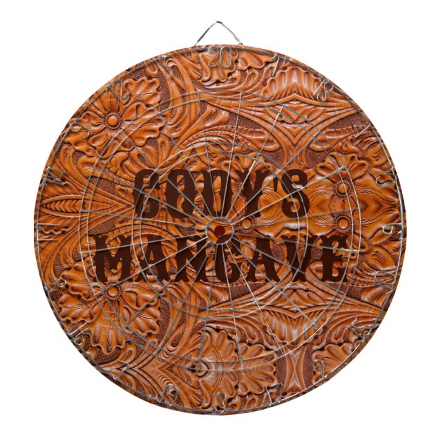 Tabla Dardos Cowboy Rustic Western Country com ferramentas de i (Frente)