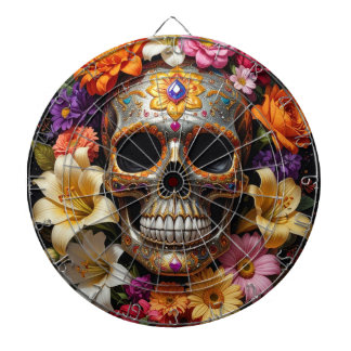 Tabla Dardos Cranio de Açúcar Ornamentado