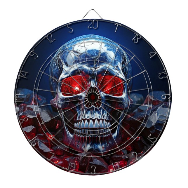 Tabla Dardos Crânio de cristal com dartboard Ruby Red Eyes (Frente)