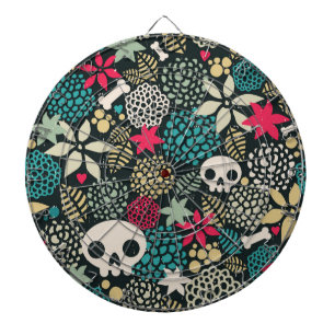Tabla Dardos Crânio nas flores