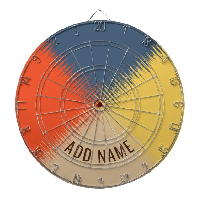 Tabla Dardos Creme vermelho amarelo azul - personalizável (Frente)