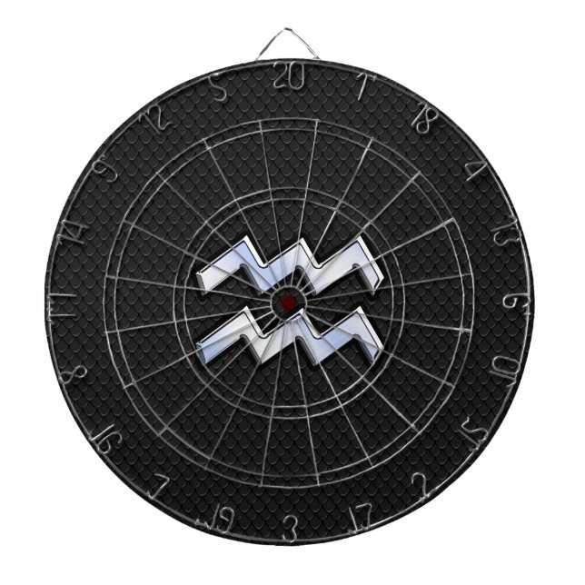 Tabla Dardos Cromo Moderno Como Aquarius Zodiac Sinal em Cobra (Frente)