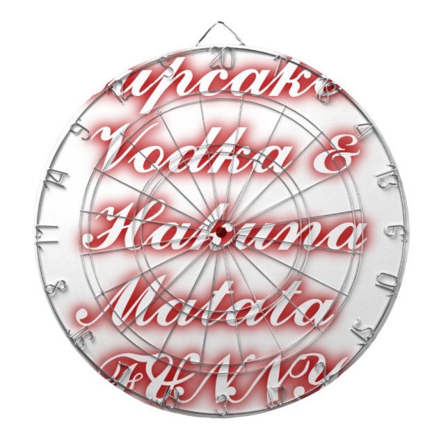 Tabla Dardos Cupcakes vermelhos Vodka Hakuna Matata FUNNY. (Frente)