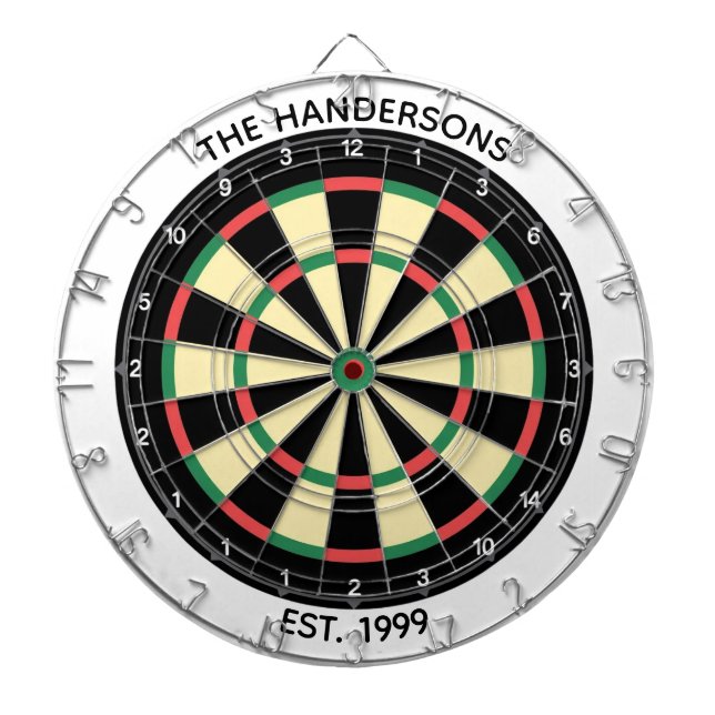 Tabla Dardos Custom Family Name Rustic Dartboard (Frente)