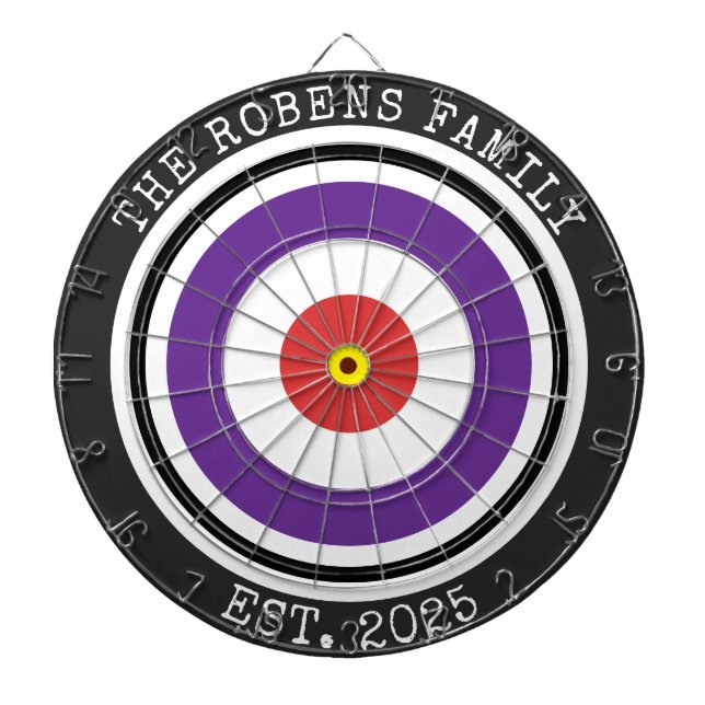 Tabla Dardos Custom Family Name Rustic Dartboard (Frente)