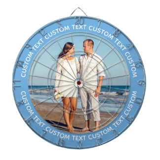 Tabla Dardos Custom Photo Dartboard & Text - NAVY BLUE Surround