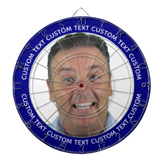 Tabla Dardos Custom Photo Dartboard & Text - NAVY BLUE Surround