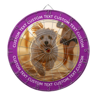 Tabla Dardos Custom Photo Dartboard & Text - PURPLE Surround