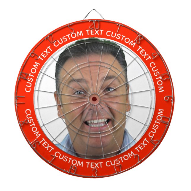 Tabla Dardos Custom Photo Dartboard & Text - RED Surround (Frente)