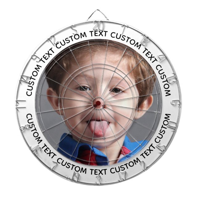Tabla Dardos Custom Photo Dartboard & Text - WHITE Surround (Frente)