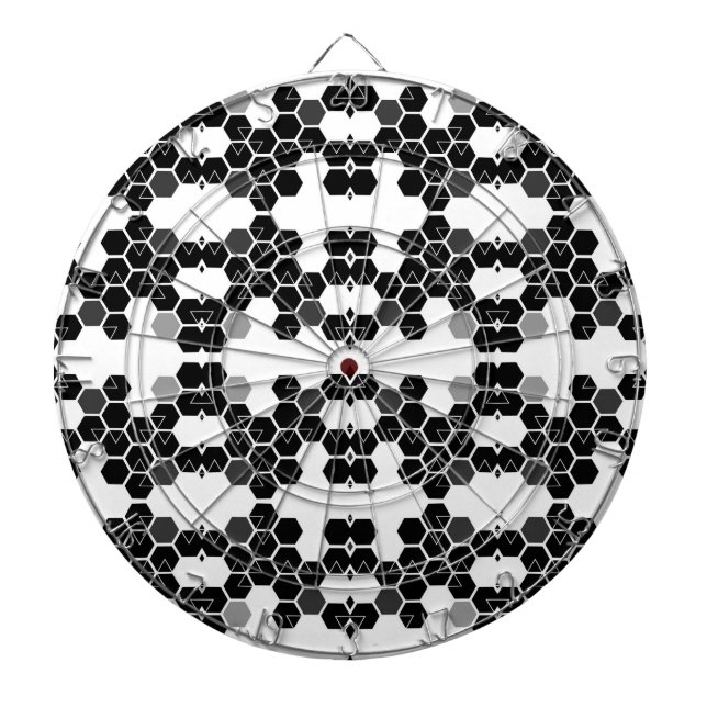 Tabla Dardos Cute black white hex data patterns (Frente)
