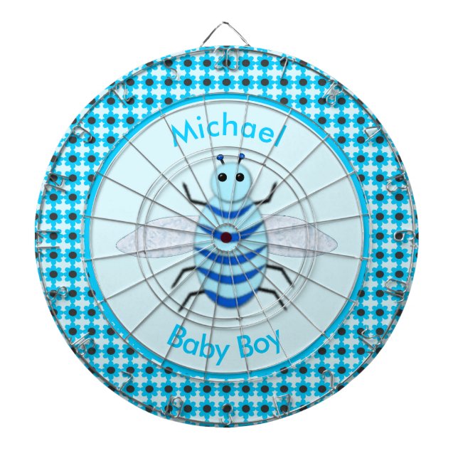 Tabla Dardos Cute Blue Baby Boy Personalizado (Frente)