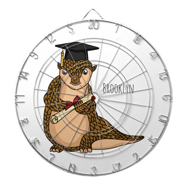 Tabla Dardos Cute pangolin graduating cartoon  (Frente)