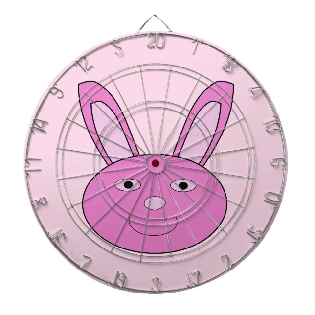 Tabla Dardos Cute Pink Girly Bunny Face Spring Easter (Frente)