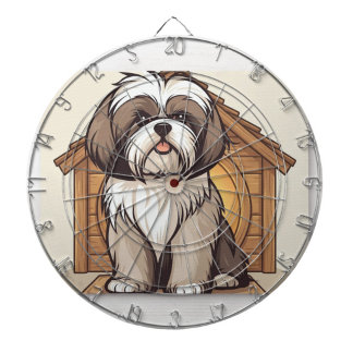 Tabla Dardos Cute Shih Tzu Cartoon Dartboard 