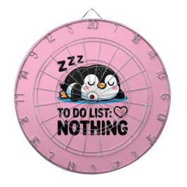 Tabla Dardos cute sleeping penguin, to do list nothing