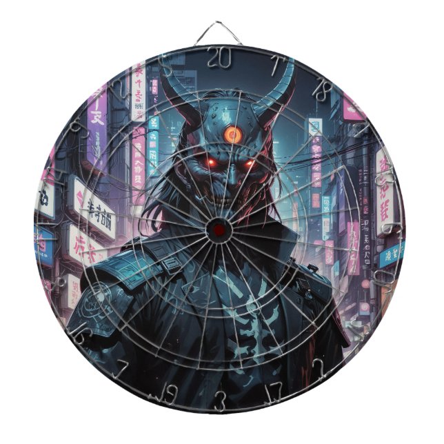 Tabla Dardos Cyberpunk Demon Samurai (Frente)