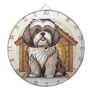 Tabla Dardos Dardos de desenho animado fofo do Shih Tzu