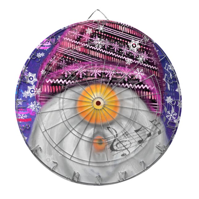 Tabla Dardos Dart Board Natal Gift Gnomo Em Purple Hat (Frente)