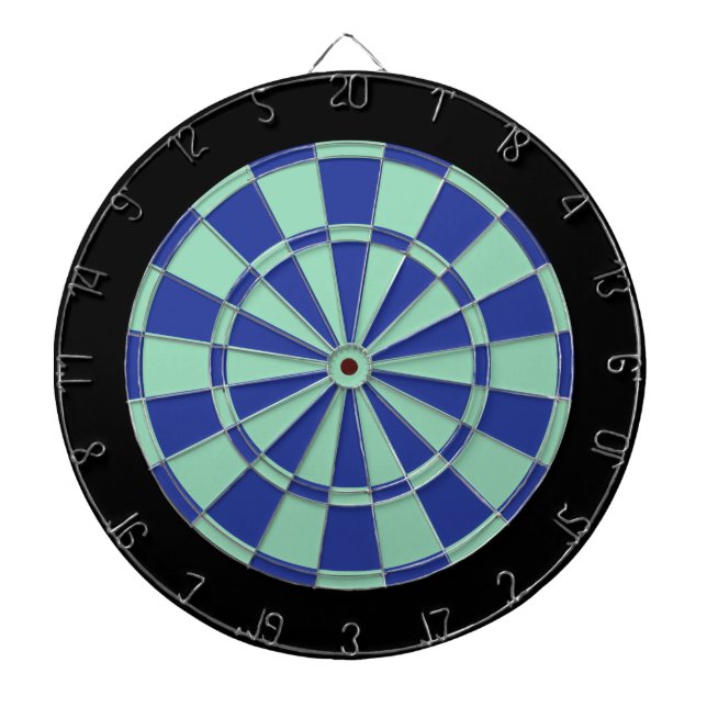Tabla Dardos Dart Board: Verde Mint, Azul Real E Preto (Frente)