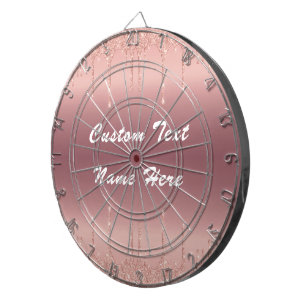 Tabla Dardos Dart de Texto Personalizado com Glitter Dourado ro