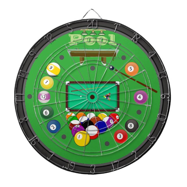 Tabla Dardos Dartboard a várias línguas de chegada da piscina (Frente)