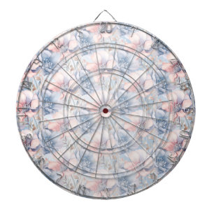 Tabla Dardos Dartboard Azul-Rosa Flores