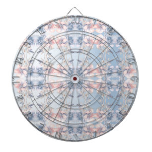 Tabla Dardos Dartboard Azul-Rosa Flores