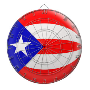 Tabla Dardos Dartboard com a bandeira de Puerto Rico de 6