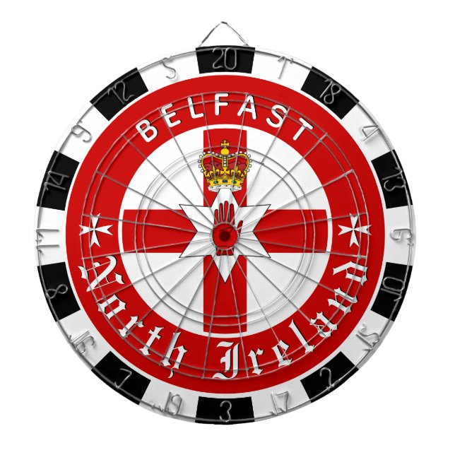 Tabla Dardos Dartboard da Irlanda do Norte, Ulster Flag dardos  (Frente)