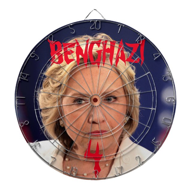TABLA DARDOS DARTBOARD DE BENGHAZI 4 HILLARY (Frente)