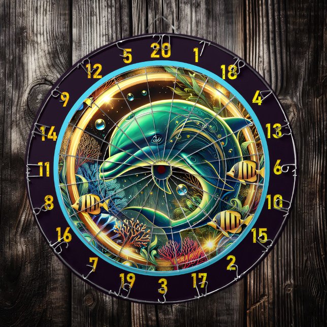 Tabla Dardos Dartboard de Coral de Sonho de Golfinho (Criador carregado)
