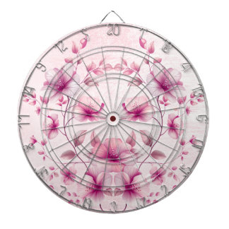 Tabla Dardos Dartboard de Flores Rosa de Aquarela