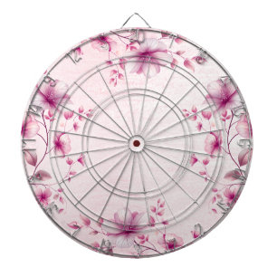 Tabla Dardos Dartboard de Flores Rosa de Aquarela