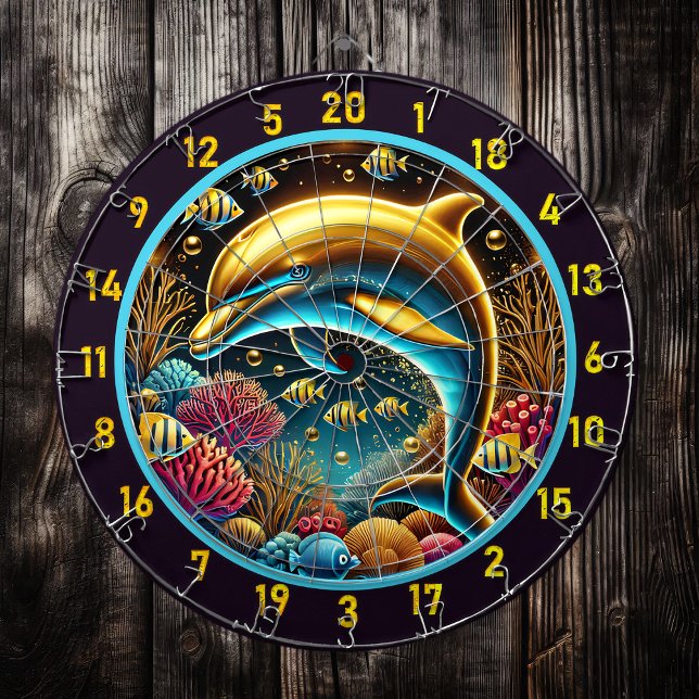 Tabla Dardos Dartboard de golfinho de felicidade profunda (Criador carregado)