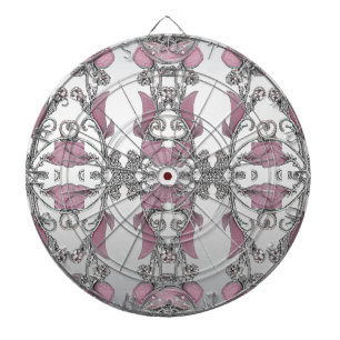 Tabla Dardos Dartboard decorativa prata rosa