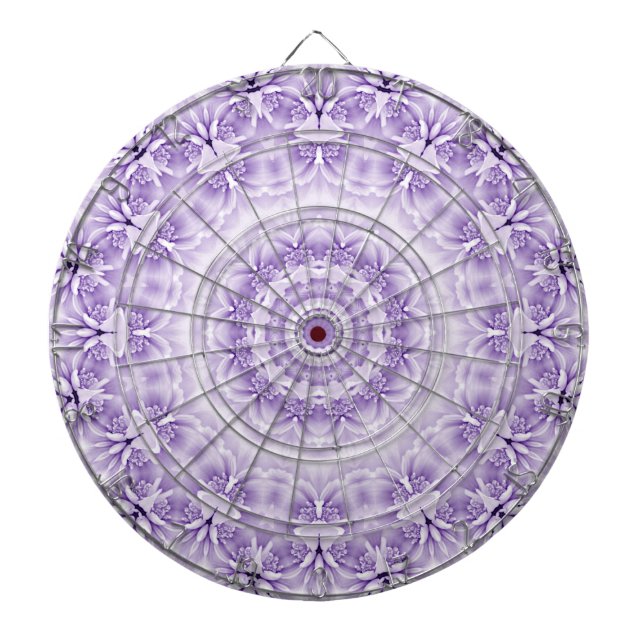 Tabla Dardos Dartboard Flores Brancas Roxas (Frente)