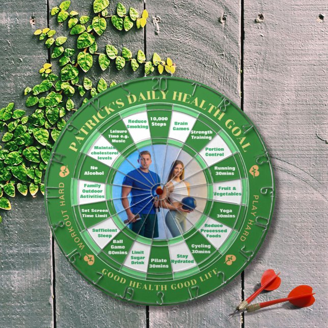 Tabla Dardos Dartboard - Foto personalizável e decisões de saúd (This is a dartboard and also your health assistant for developing good daily health habit.   )